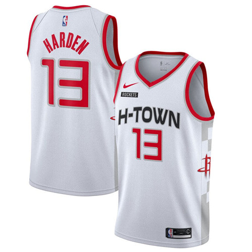 Men's Houston Rockets #13 James Harden White NBA City Edition Stitched Jersey